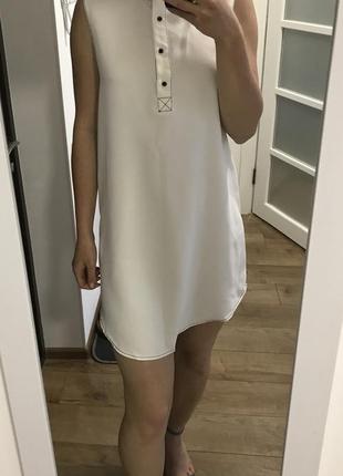 Белое прямое платье zara, 36 (s)