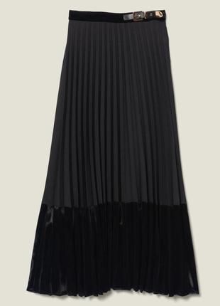 Длинная новая черная юбка плиссированная sandro (paris) 3