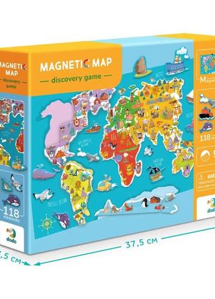 Развивающая игра магнитная карта, dodo 200201, география, планшет карта земли, 118 магнитов, креативный пазл,