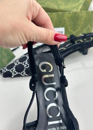 Босоножки в стиле gucci хи стразами сетка черные беж3 фото