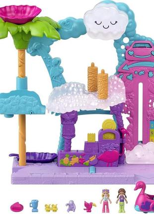 Ігровий набір поллі покет,автомийка фламінго! polly pocket pollyville flamingo fun car wash код/артикул 75 155 код/артикул 75 155