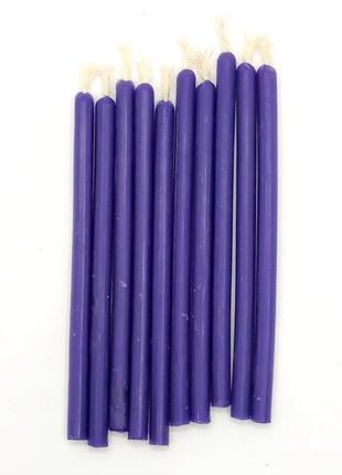 24 шт фіолетові воскові свічки, 10 см. (власне виробництво) код/артикул 144