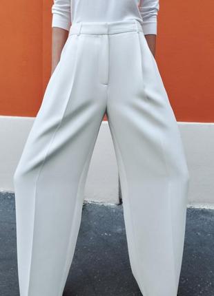 Широкие белые брюки zara new