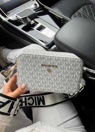 Женская сумка michael kors the snapshot bag white белая кросс боди9 фото