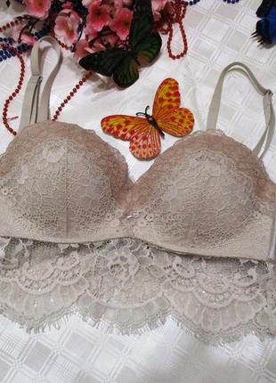 Эффектный нюдово пудровый  бюстье  intimissimi-gioia garden shades рр 75b6 фото