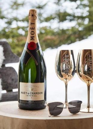 Фірмові келихи для шампанського moët & chandon. фужери миє шандон. золотий moet2 фото