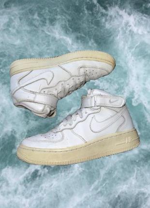 Кожаные кроссовки nike air force 1 оригинальные белые