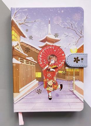 Блокнот с комбинированной разметкой в японском стиле "зимнее празднество"1 фото