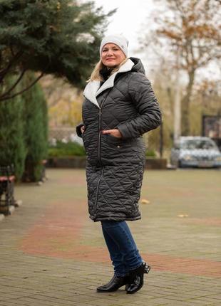 Женская куртка плащевка zeta-m цвет серый5 фото