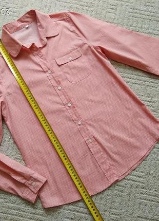 Рубашка, блузка хлопок, новая хлопковая рубашка в горошек, 100% хлопок, красивая актуальная модель размер xs/s