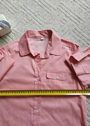 Рубашка, блузка хлопок, новая хлопковая рубашка в горошек, 100% хлопок, красивая актуальная модель размер xs/s7 фото