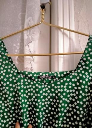 Трендовая блуза с пышным рукавом фонарик и квадратным вырезом5 фото