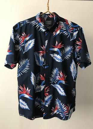 Шикарная гавайская рубашка primark синего цвета, размер l