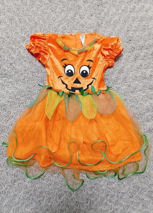 Карнавальное платье тыква, тыковка , дыня , персик, абрикос , овощ, фрукт 3-4 года1 фото