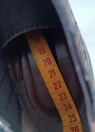 Р 5 / 36-37 24,5 см коричневые кожаные ботильоны туфли на высоком каблуке и платформе zara9 фото