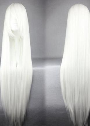 Довгі білі перуки resteq - 100см, пряме волосся, косплей, аніме