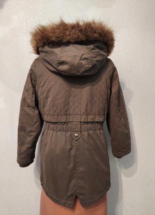 Куртка, пальто, парка хаки удлиненная курточка2 фото