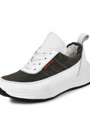 Кожаные кроссовки для мальчика 1963с maxus 1102077 белые