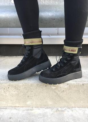 Жіночі черевики puma x fenty scuba boot black осінь весна3 фото