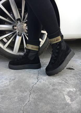 Жіночі черевики puma x fenty scuba boot black осінь весна5 фото