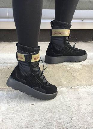 Жіночі черевики puma x fenty scuba boot black осінь весна2 фото