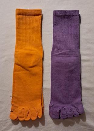 Высокие яркие хлопковые носки с отдельными пальчиками 36-42 размер2 фото