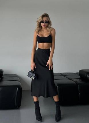 Женская трендовая юбка. размерный ряд s,m,l,xl 42,44,46,48. цвета мокко, изумруд, черный, молоко4 фото
