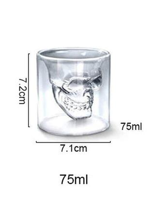 Чарка череп resteq 75 мл., набір 4 шт. чарка з черепом. келих-череп. склянка для міцних напоїв2 фото
