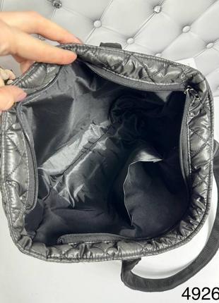 Женская стильная и качественная сумка шоппер из стеганой плащевки мокрые камни8 фото