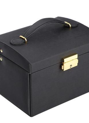 Шкатулка для украшений органайзер для ювелирный изделий сундук для бижутерии черный