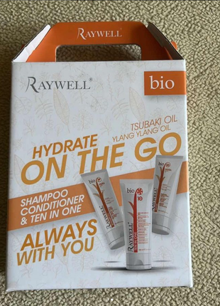 Дорожный набор для увлажнения волос raywell bio hidra travel kit: шампунь, маска, крем2 фото