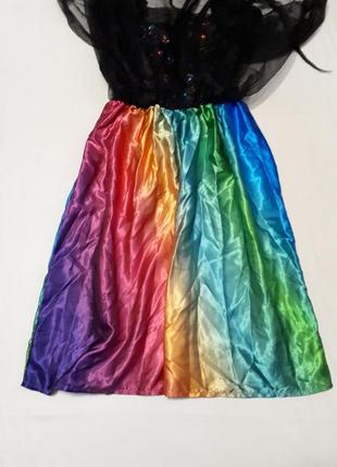 Сукня довга чорна з різнокольоровою спідницею 7-8 років5 фото