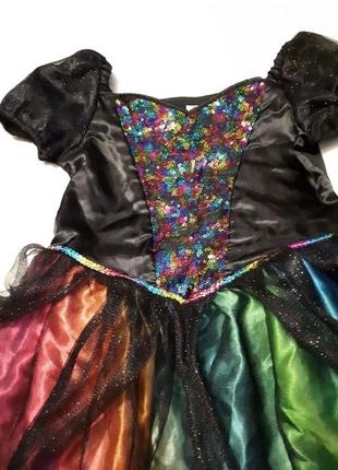 Сукня довга чорна з різнокольоровою спідницею 7-8 років2 фото