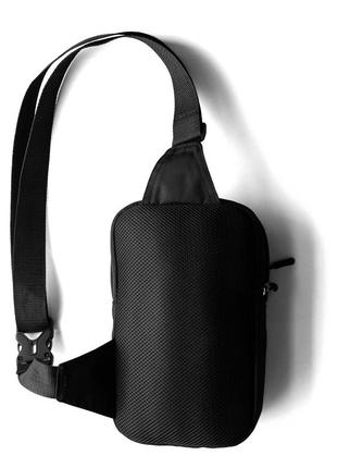 Мужская сумка через плечо барсетка stone island черная тканевая слинг одно лямочная сумка стон айлен2 фото