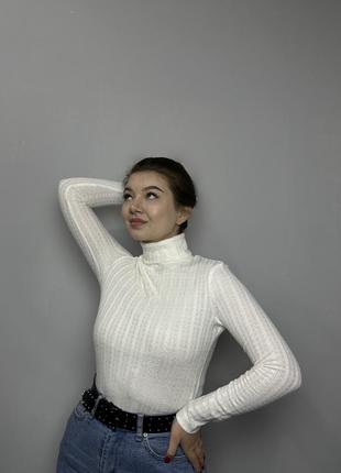 Кофта женская гольф трикотажная молочна базовая modna kazka mkjl301801-1 42