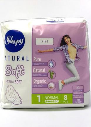 Прокладки "sleepy" natural soft №1 normal нормал 5 капель 8 шт