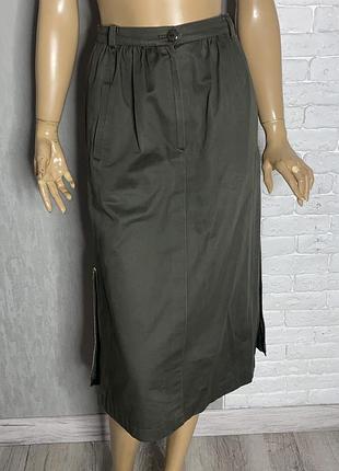 Винтажная юбка длиной по колено юбка с молниями по бокам винтаж bardehle, s