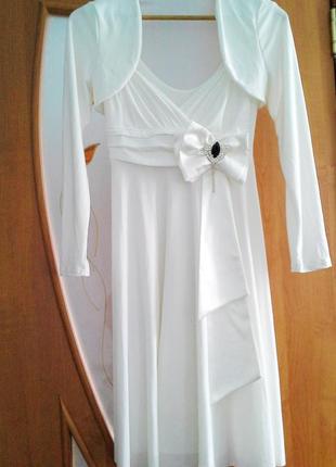 Біле святкове плаття+болеро