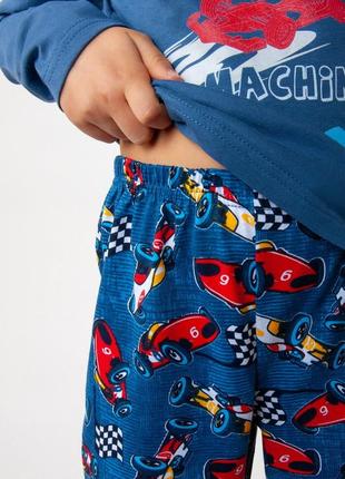 Легкая пижама для мальчика, хлопковая пижама с акулой, хлопковая пижама с машинками, легкая пижама хлопковая, детская пижама для мальчика3 фото