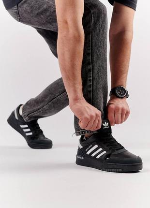 📊чоловічі кросівки adidas originals drop step all black white3 фото
