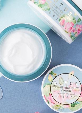 Восстанавливающий крем для лица с экстрактом лотоса jigott lotus flower moisture cream, 100 мл2 фото