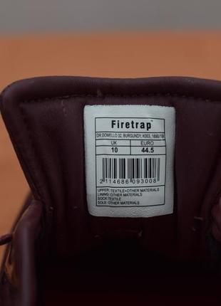 Кеды, кроссовки цвета марсала firetrap, 44.5 размер. оригинал7 фото