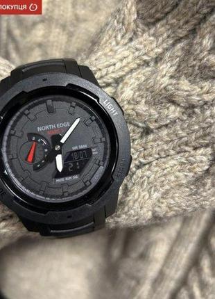 Чоловічий наручний тактичний годинник north edge profi mars3 (чорний)7 фото