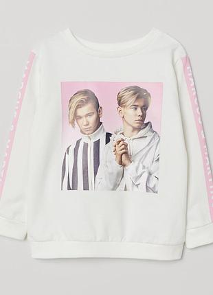 Світшот h&m для дівчинки 098 см (2-3 years) білий 59941