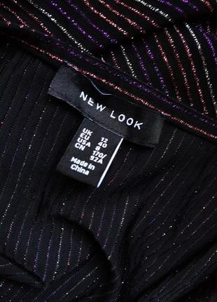 Черная блуза свободного кроя в блестящую полоску от new look8 фото