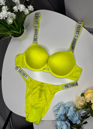 Комплект женский victoria’s secret rhinestone yellow kk050        м-32488