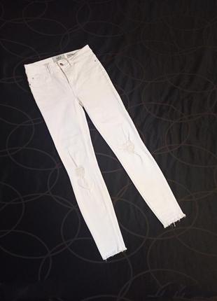 Белые штаны, джинсы, skinny
