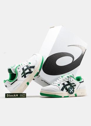 Чоловічі кросівки asics ex89 white black green білого з чорним та зеленим кольорів