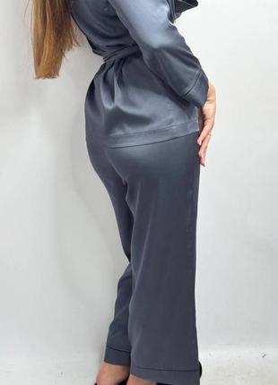 Пижама женская шелковая со штанами2 фото
