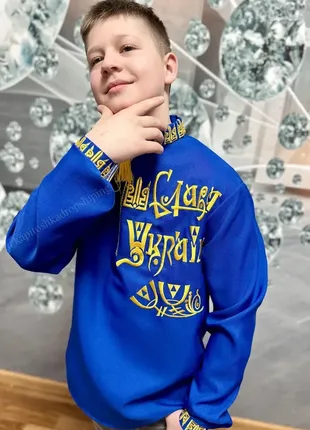 Вышиванка на мальчика "слава украинские объемная"2 фото